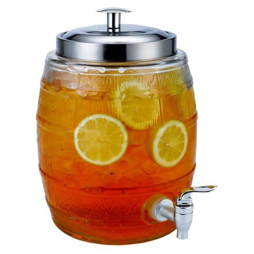 5-liter Mini Barrel Glass Beverage Dispenser *Never used*